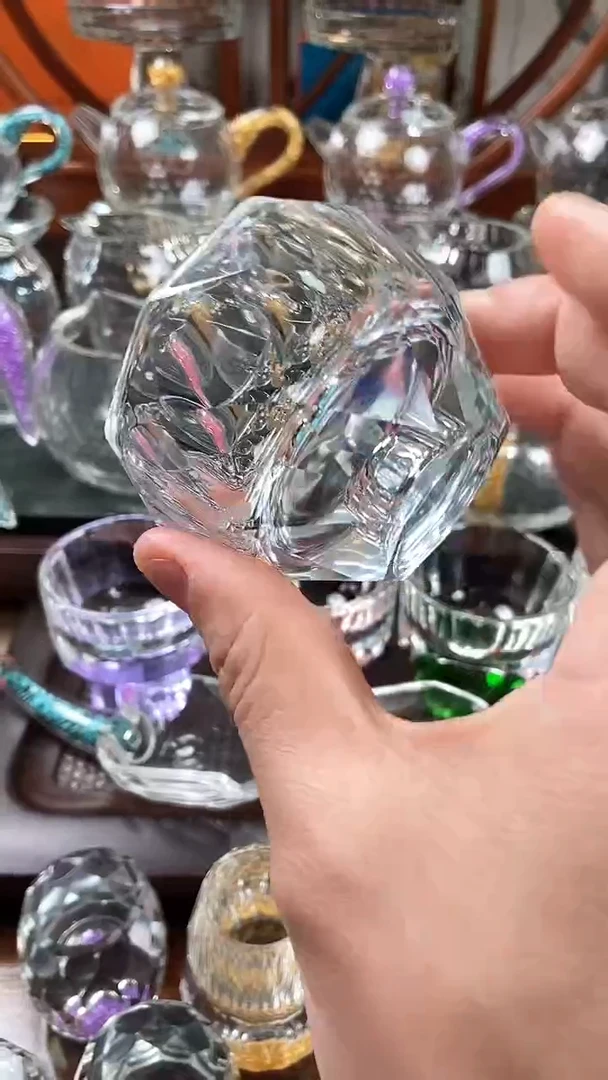 【闪购商品】玺宴新款水晶八角杯绿松石