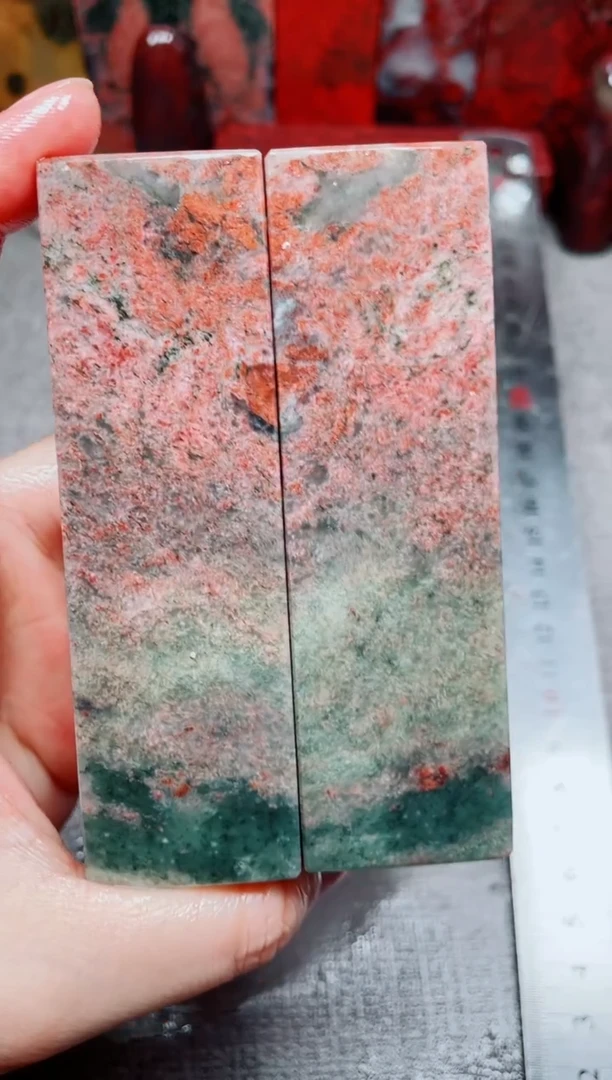 桂林鸡血玉素章3.0左32