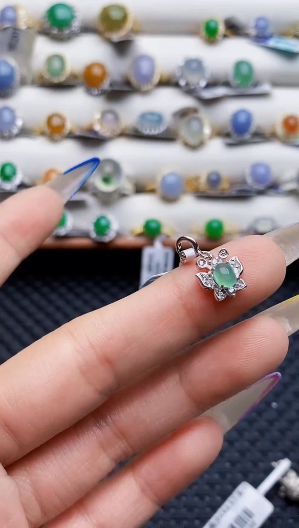 银S925镶嵌戒指翡翠0316