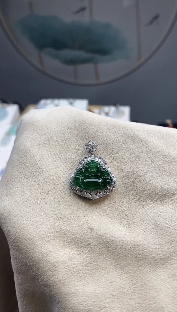 【闪购商品】翡翠颈饰银S925镶嵌2408111998 YZZ 翡翠佛公