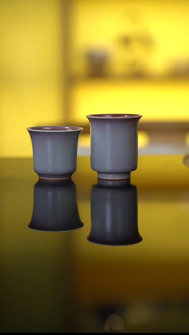 杯龙泉青瓷-红叶题诗岩茶杯