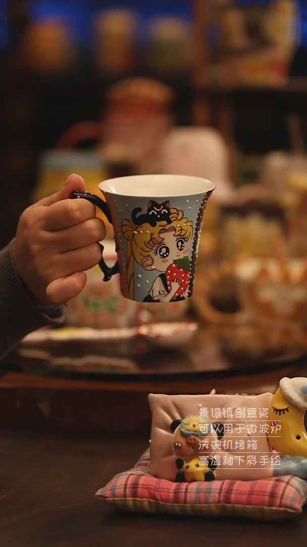 陶瓷景德镇可爱陶瓷釉下彩绘设计师款
