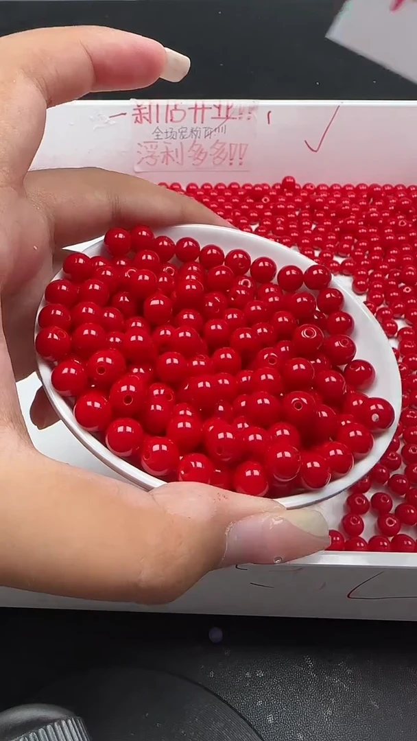 未镶嵌南红玛瑙珠宝半成品南红满肉锦红N347卡8mm25颗