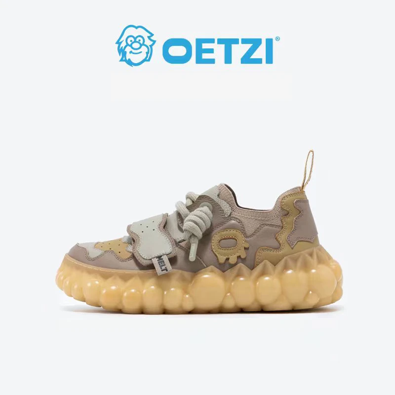 OETZI【融冰系列】冰人奥兹丑萌鞋冰融系列低帮小众休闲情侣浅褐色