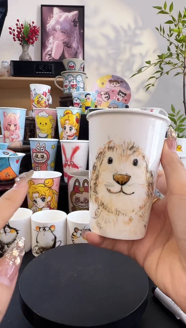 【闪购商品】摆件手工手绘陶瓷小杯杯