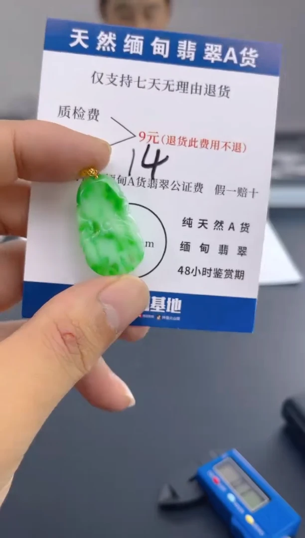 颈饰18K金镶嵌翡翠纯天然缅甸翡翠A货