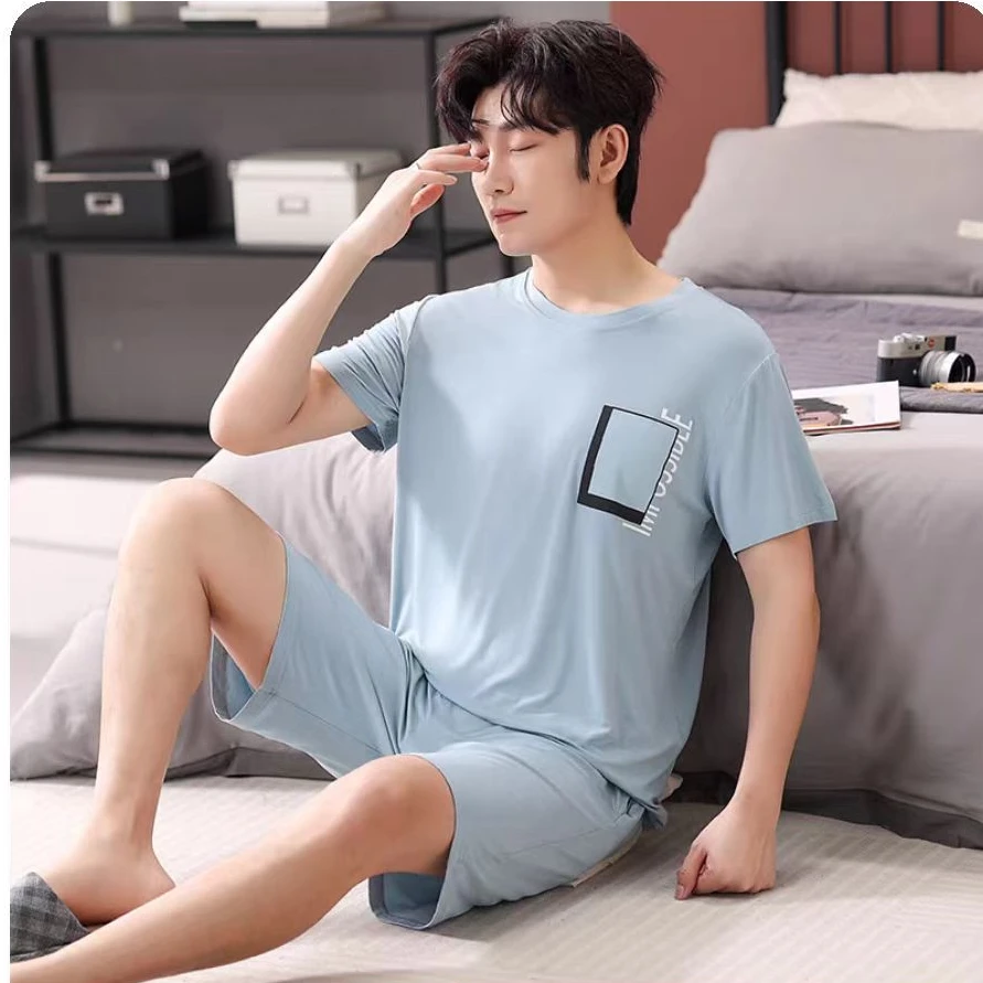男士夏季凉感短袖裤休闲居家服套装6025