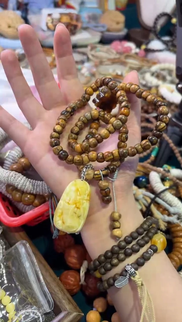 吊坠菩提根/象牙果缨*?贡木大肠锁骨链 【大号】