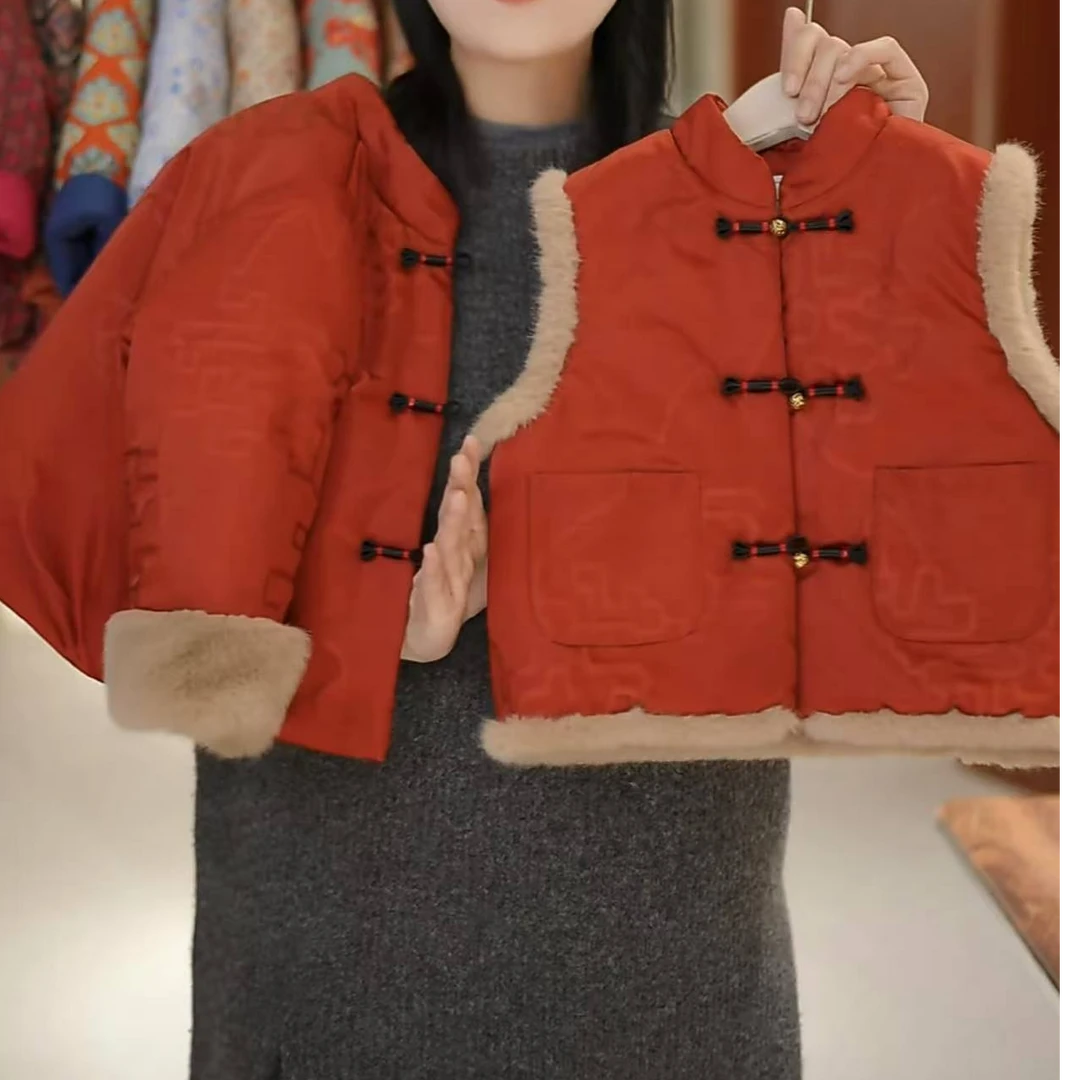 【中国风】幂姐2024冬季儿童新中式中古风年装棉服套装MJD246641