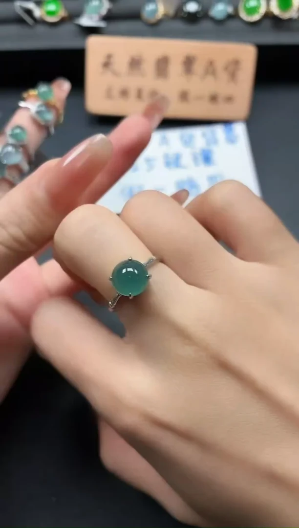 银S925镶嵌戒指翡翠11