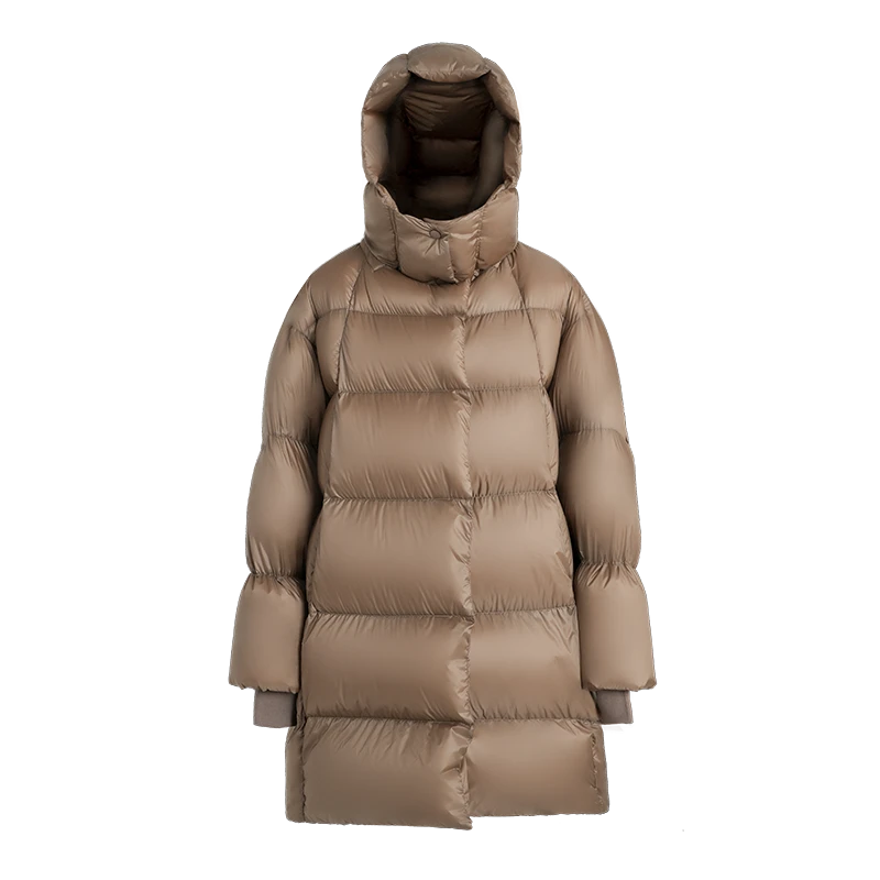 HUAHUA 【清仓反季】90%白鹅绒云朵泡芙中长款羽绒服