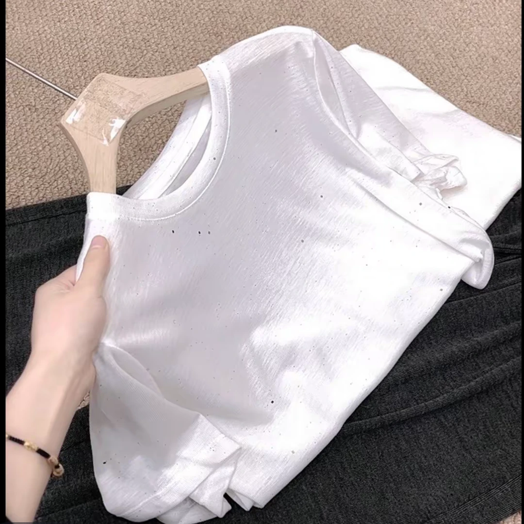 水溶撒银短袖圆领
