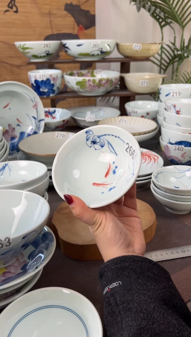 明舟中暇福利手绘5寸高足碗（单只装随机图案）