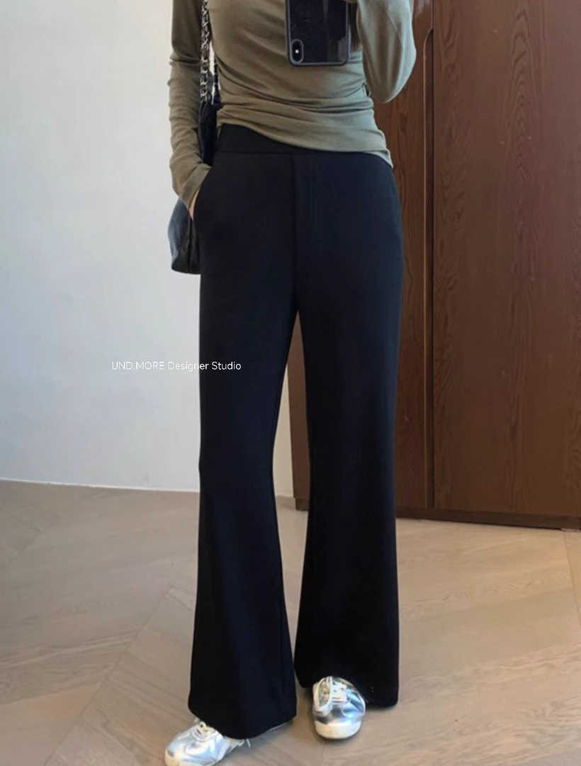 UND（3771#）韩系百搭简约修身微喇裤