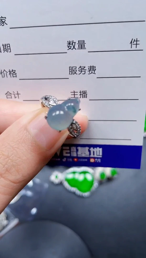 银S925镶嵌戒指翡翠215
