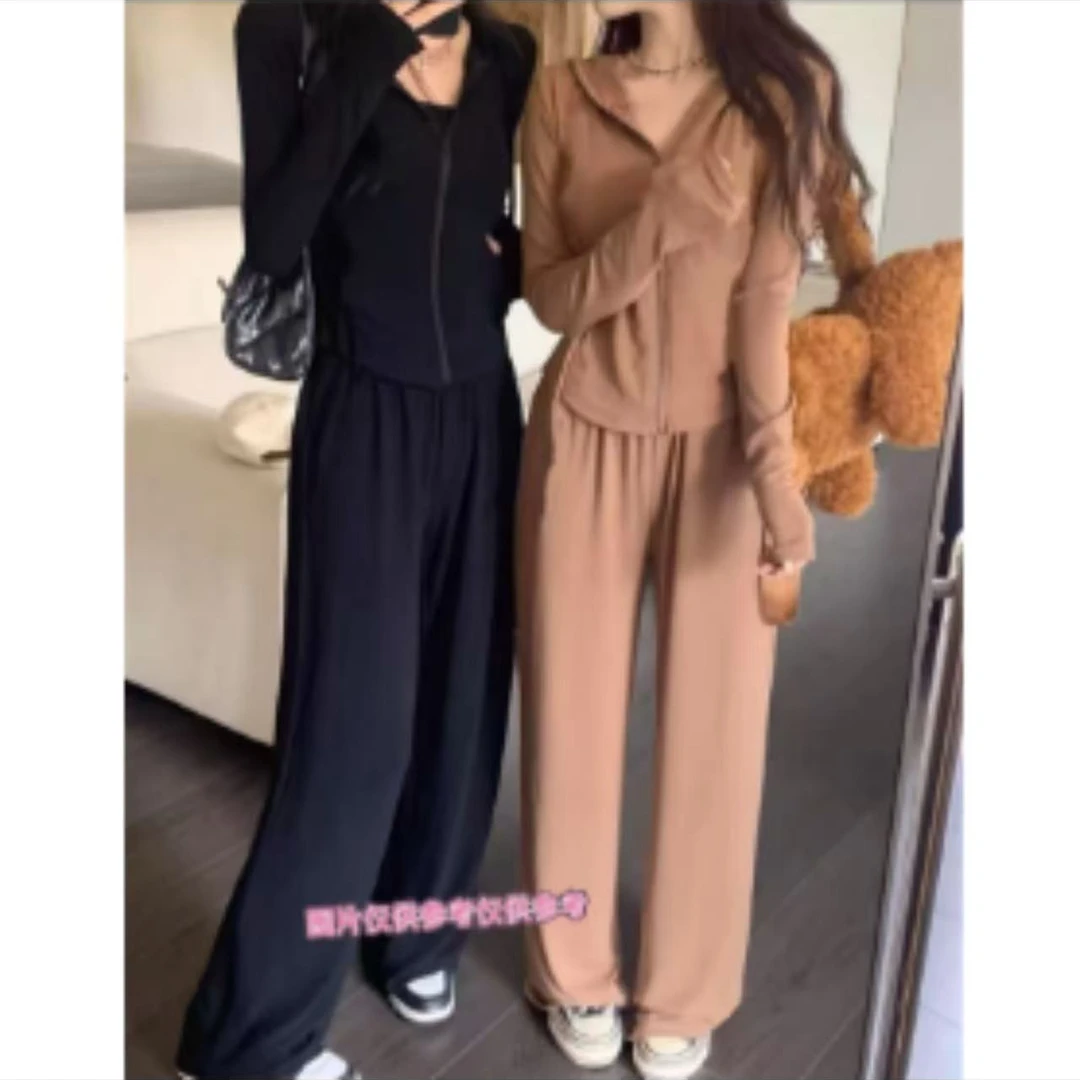 【胖彤彤】288#休闲连帽显瘦运动套装（外套+裤子）L/884