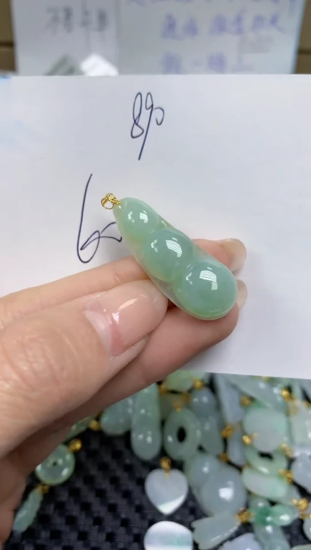 【闪购商品】翡翠颈饰18K金镶嵌天然缅甸A货翡翠