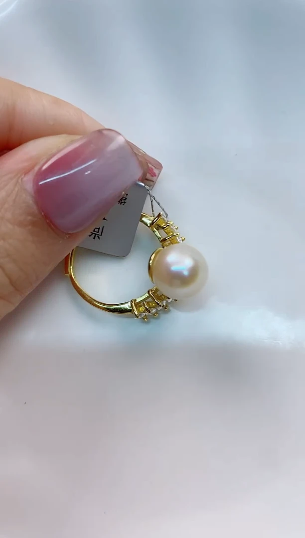 【闪购商品】海水珍珠戒指银S925镶嵌9-10海水珍珠戒指