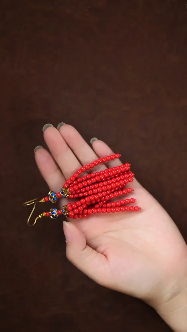 天然辰砂水飞砂流苏@@e484