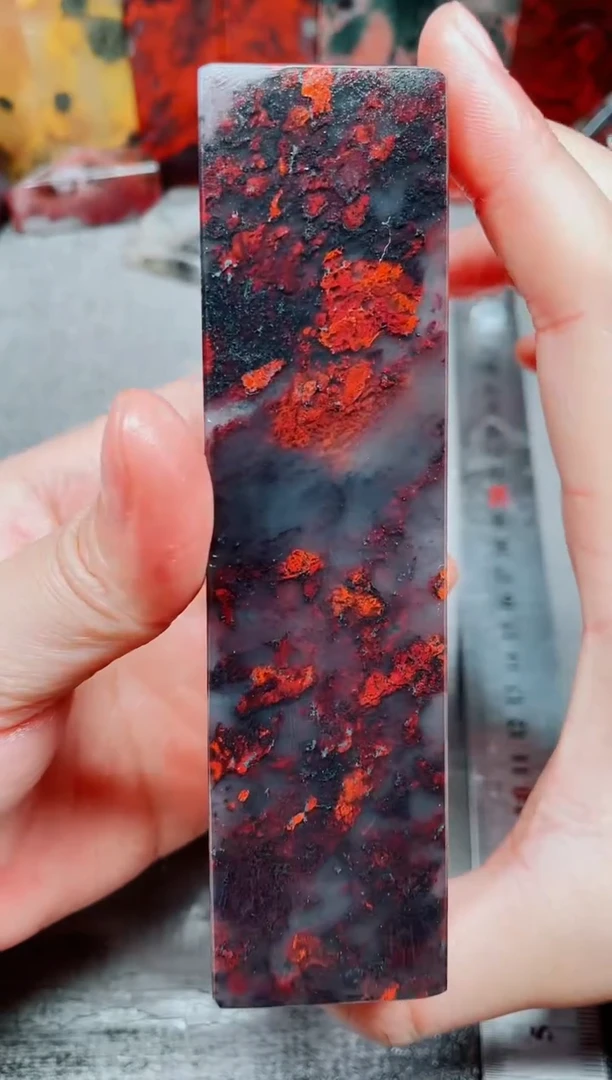 桂林鸡血玉素章3.0左右14