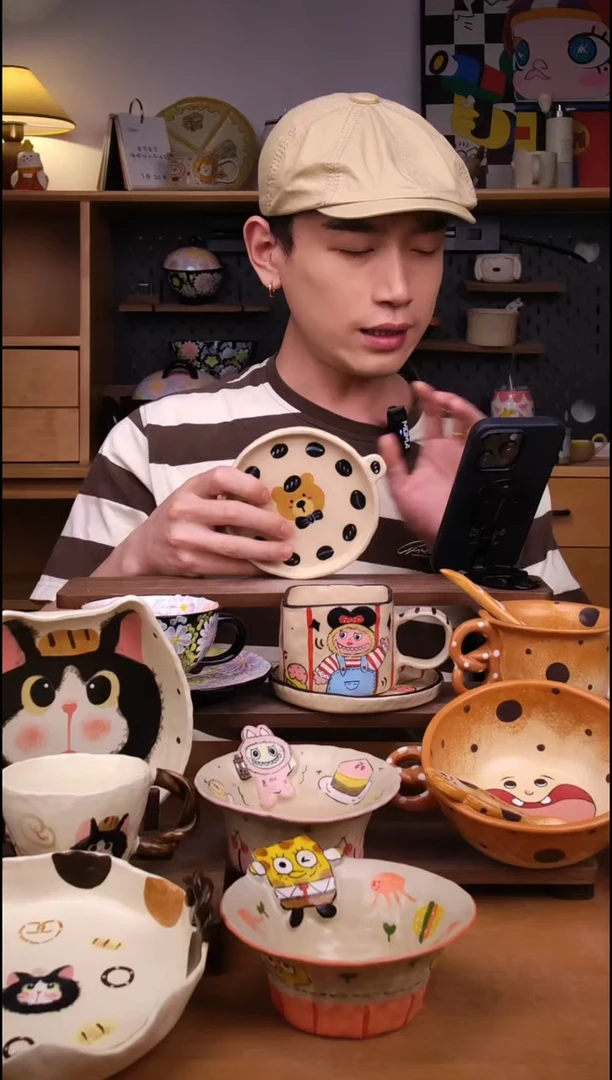 杯子景德镇可爱设计师款陶瓷