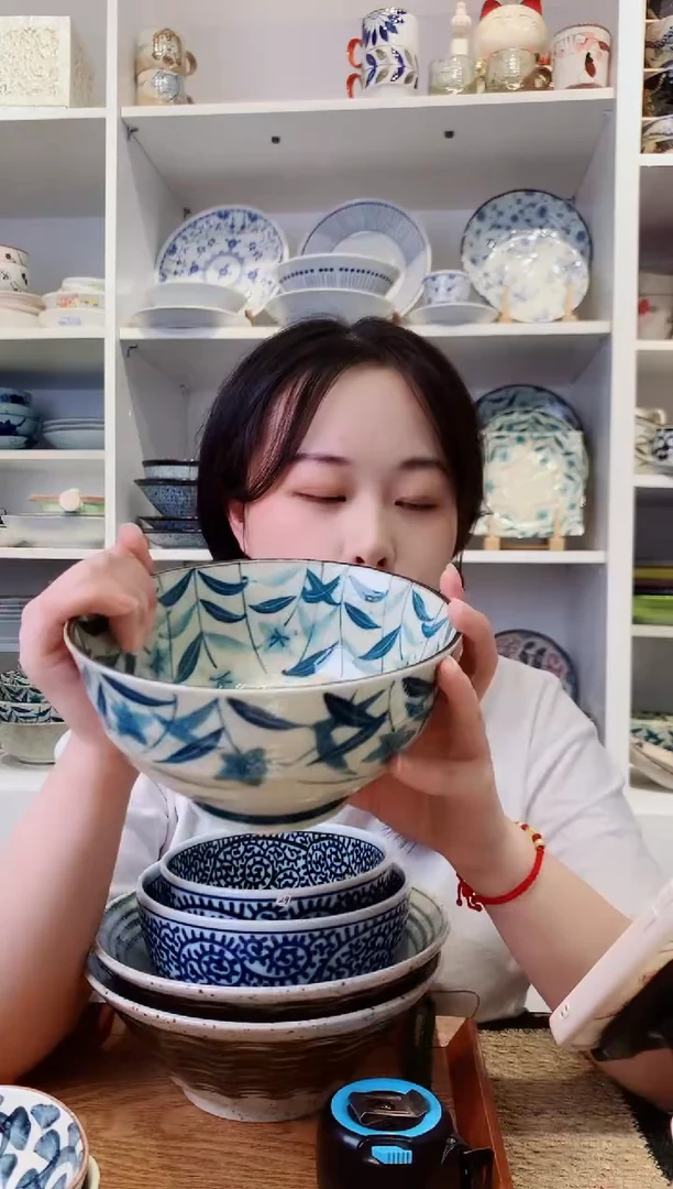 陶瓷【微瑕】黄泥桔梗拉面碗