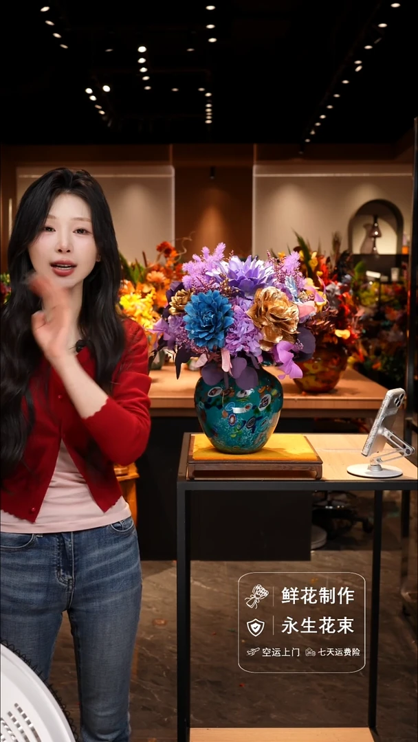 手工艺品琉璃手工花器花束空运包邮送货上门-以图片为准