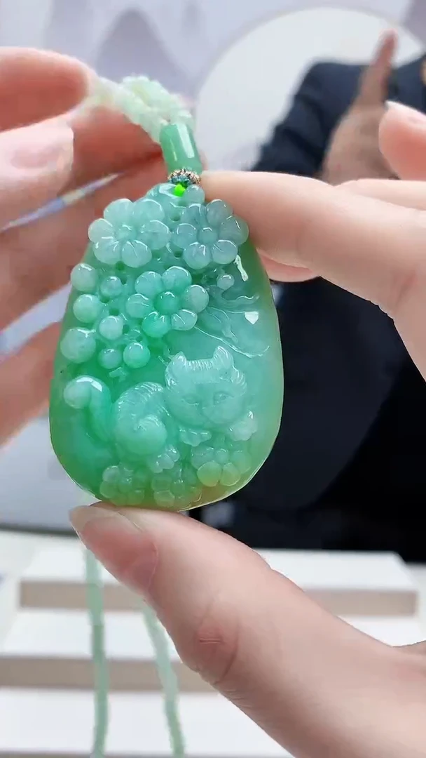 未镶嵌定制翡翠4957ry-毛货挂件22