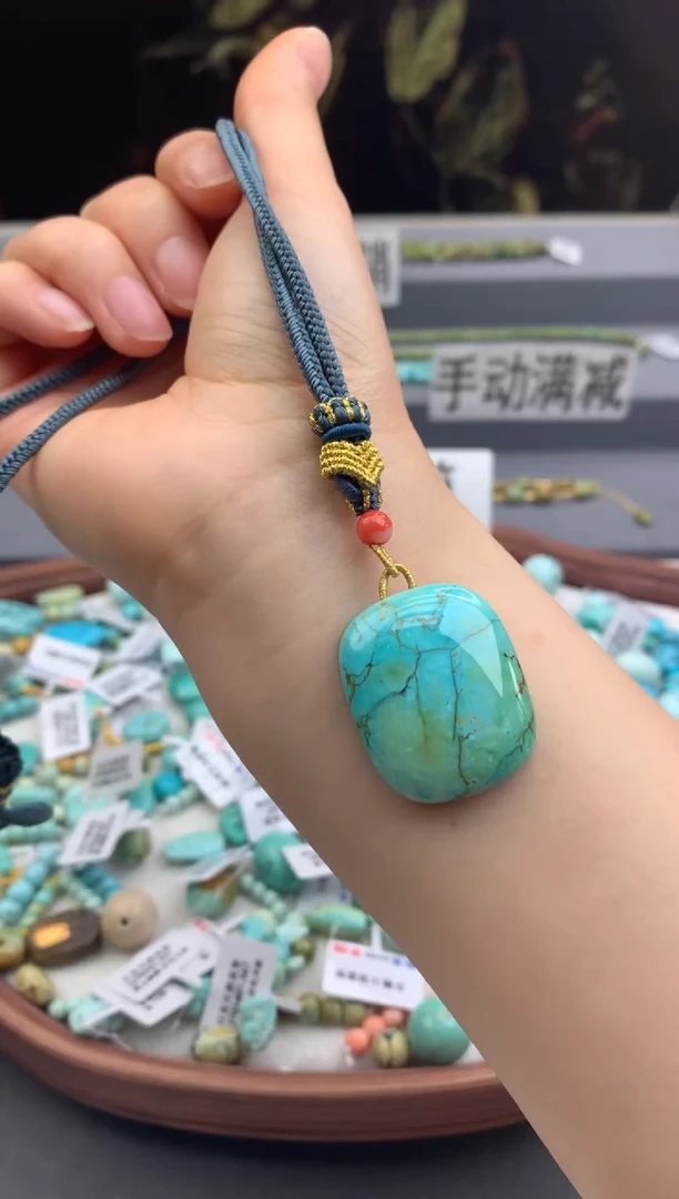 未镶嵌绿松石锁骨链茜.A05