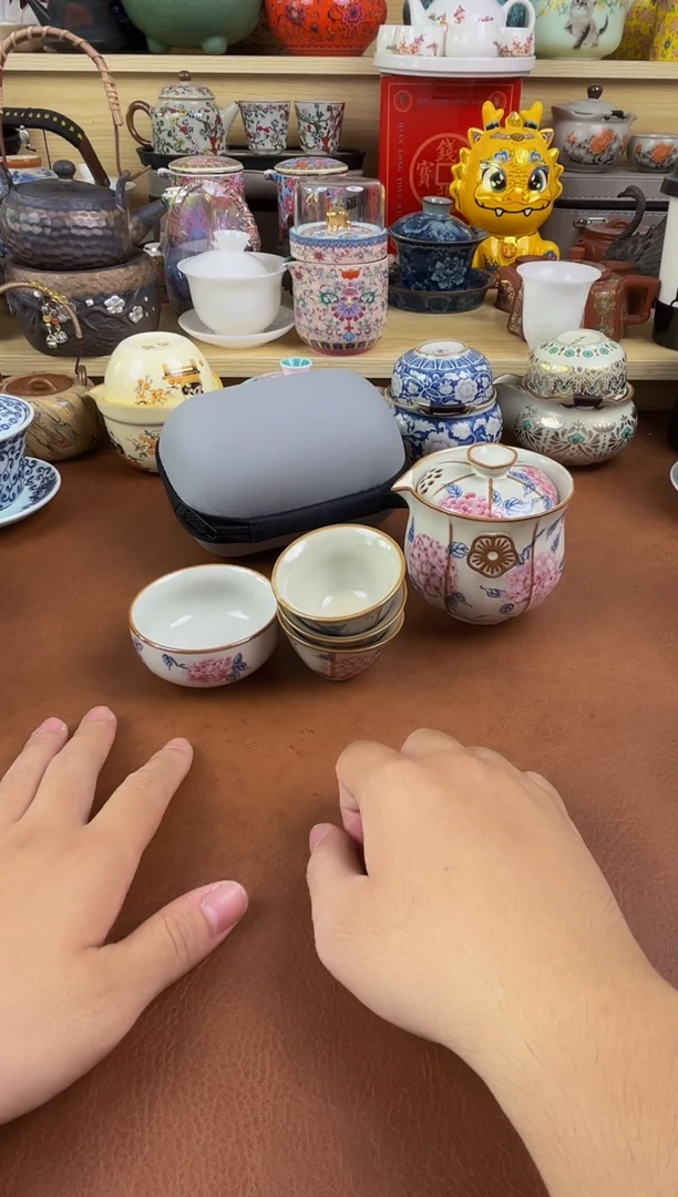 陶瓷茶具摆件旅行套组
