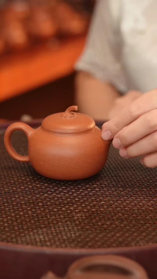 茶壶紫砂全手 红清水 宽口