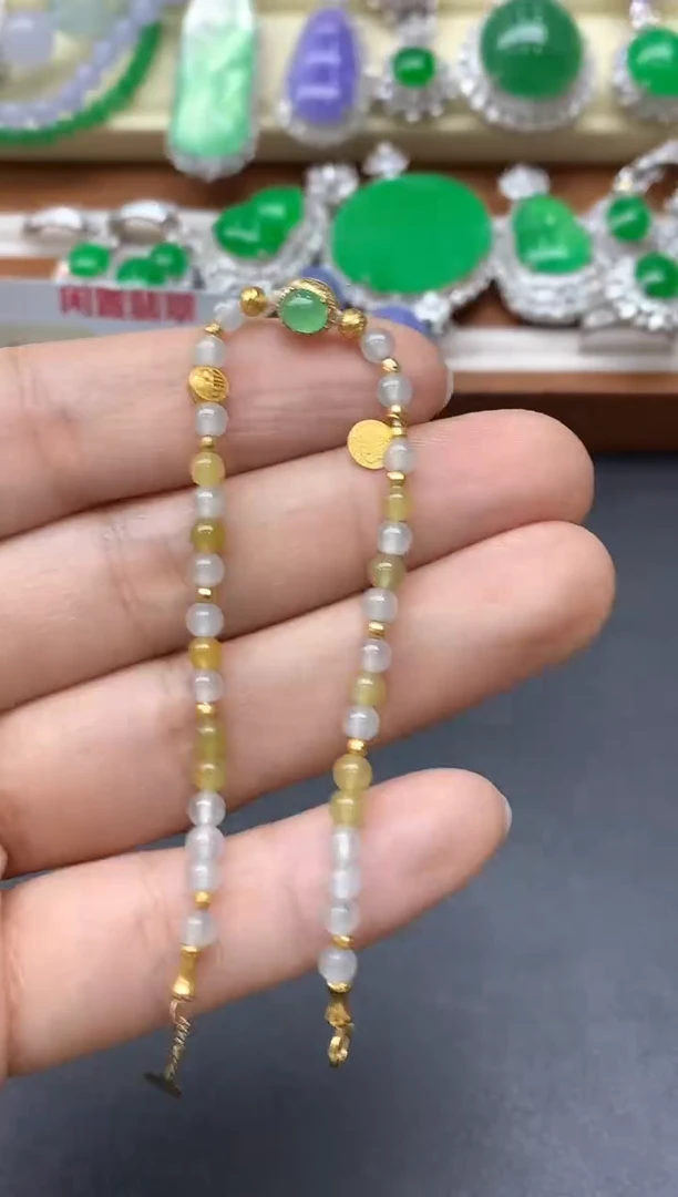 18K金镶嵌手链翡翠274-中国好珍宝