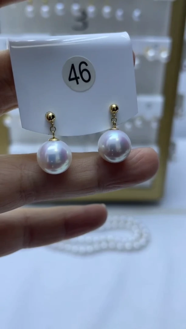 18K金镶嵌耳饰淡水珍珠46