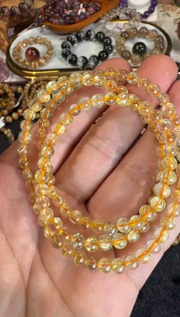 未镶嵌手串发晶SJ-087金发晶多圈