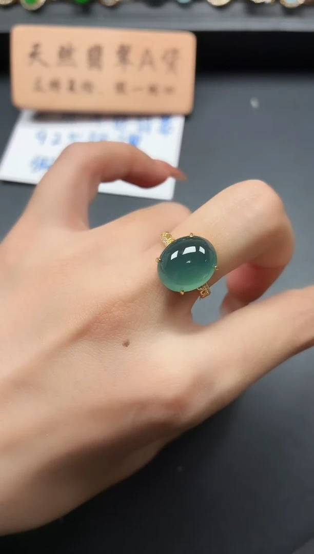 银S925镶嵌戒指翡翠111