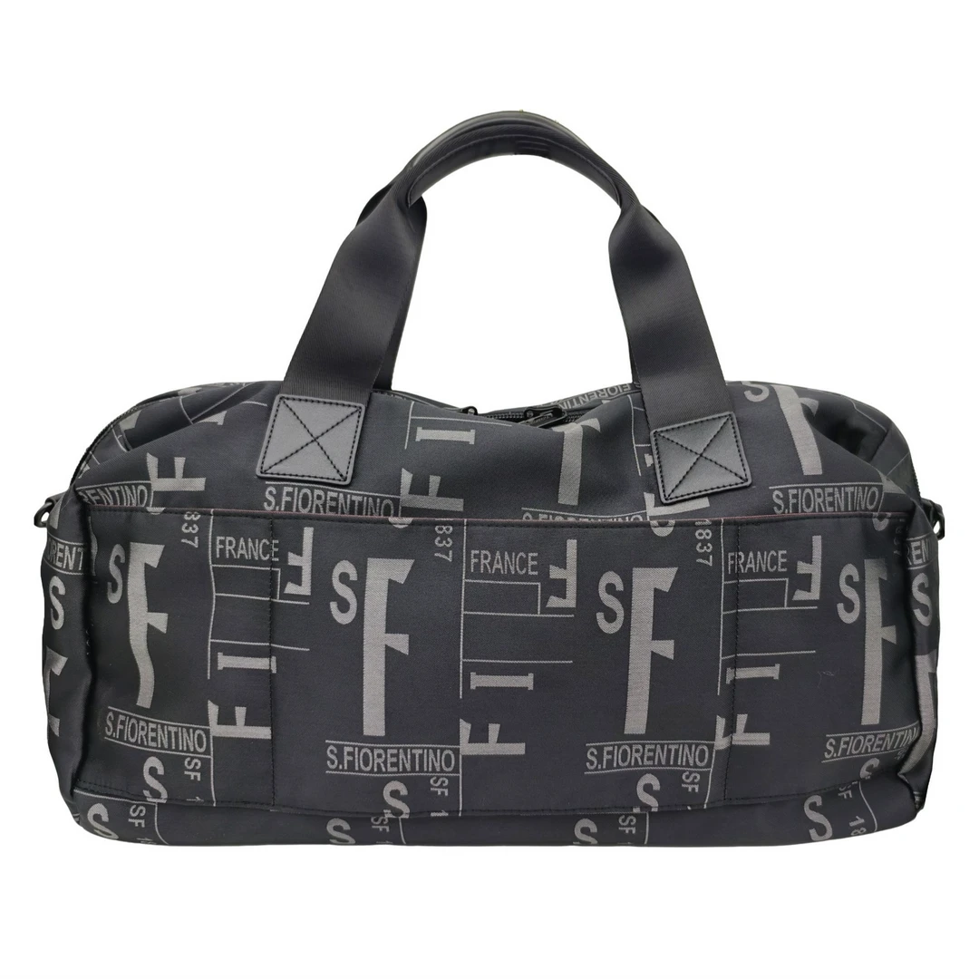S.FIORENTINO/圣梵伦蒂诺大容量旅行袋黑色提花休闲户外时尚