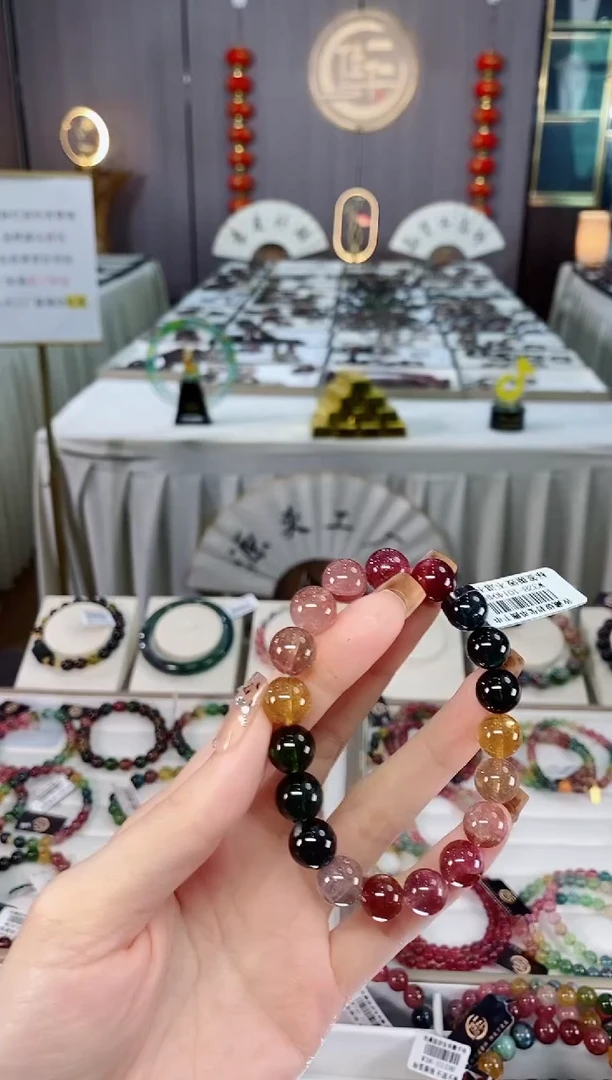未镶嵌老矿碧玺单圈手串10mm+碧玺dan多样性发货一条