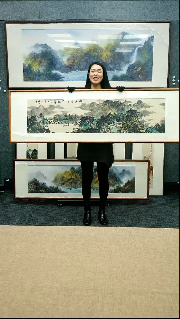 【闪购商品】国画放漏/唐鹏高173*53带框