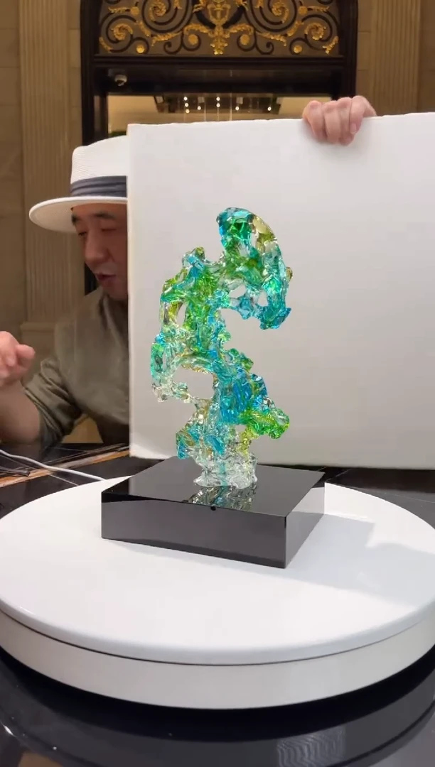 【闪购商品】茶宠小号太湖石摆件+14*16黑底座