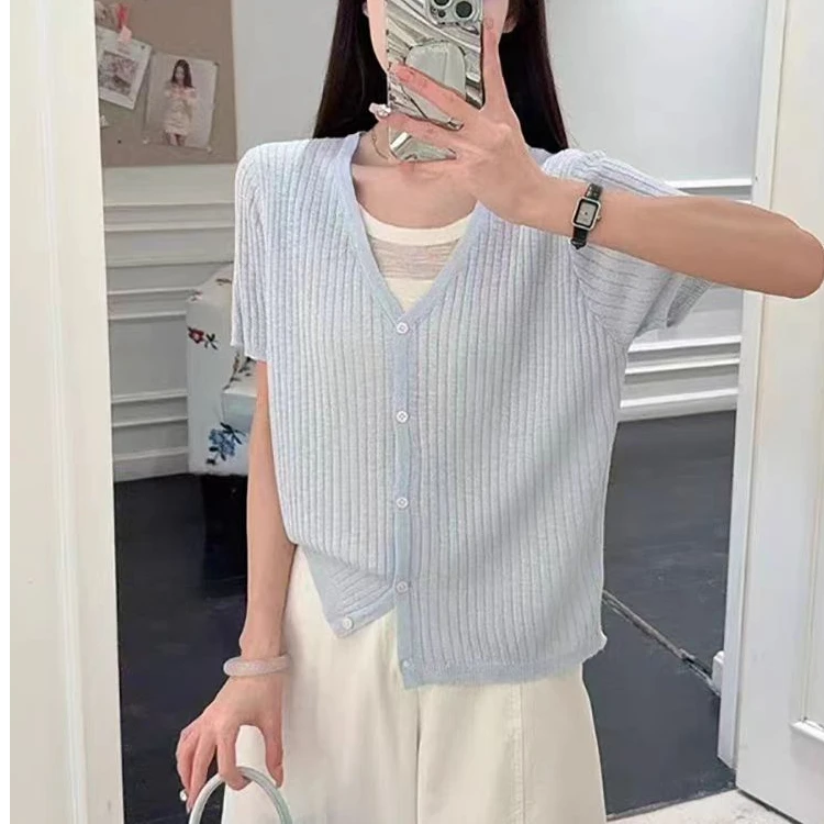 大美女装 012纯色假两件薄款开衫 夏季新品百搭显瘦