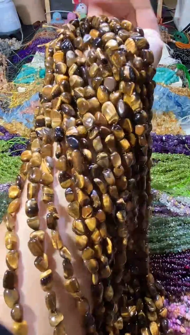 水晶珠宝半成品未镶嵌随形黄虎眼