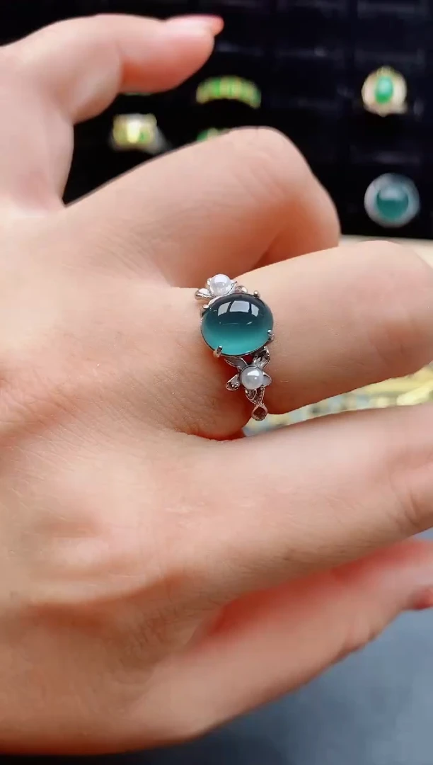 【闪购商品】翡翠戒指银S925镶嵌12121