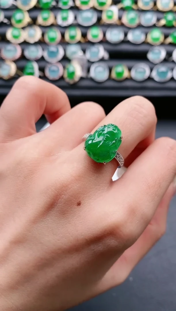 【闪购商品】翡翠戒指银S925镶嵌1111111
