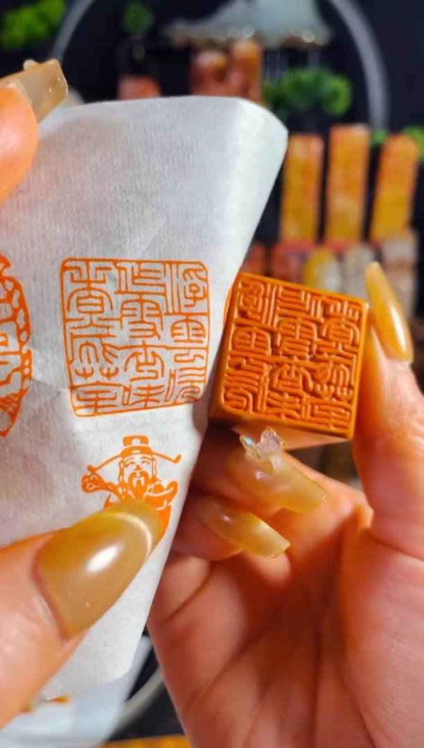 【闪购商品】老挝石印石手工篆刻《浮云吹做雪世味煮成茶》