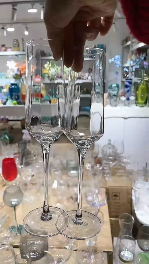 【闪购商品】水晶玻璃2只宽楞香槟杯