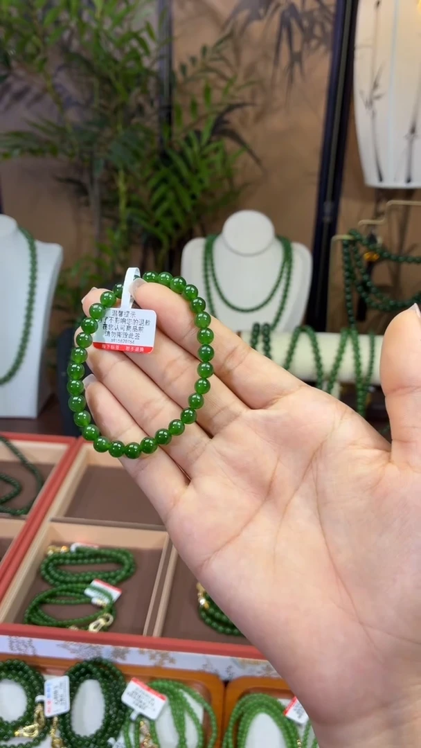 和田玉（碧玉）未镶嵌颈饰6mm高货单圈