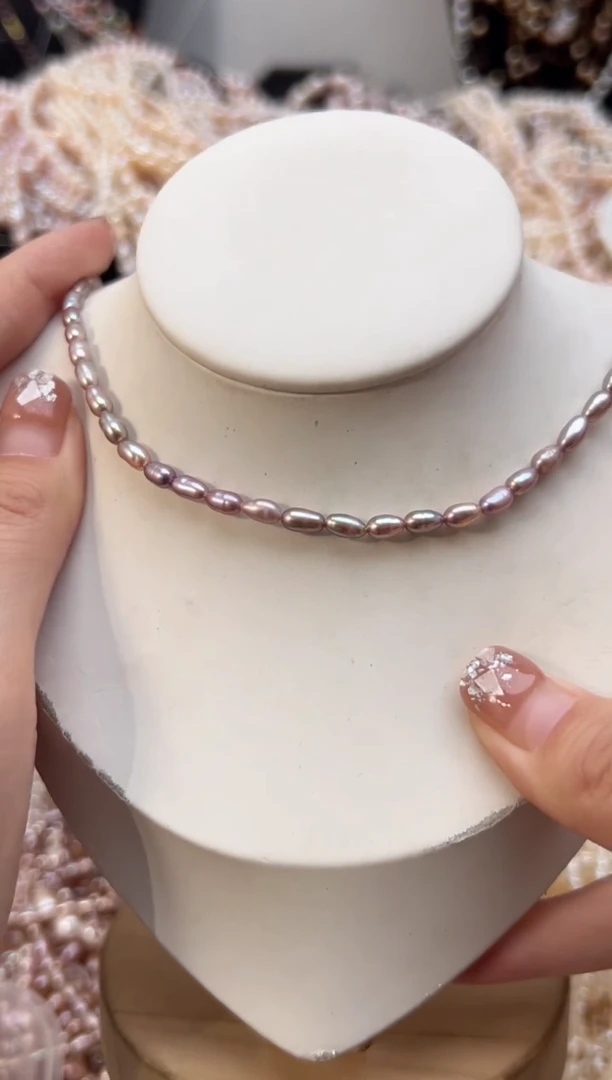 未镶嵌淡水珍珠福利强光*珍珠项链（无核3mm+）紫色