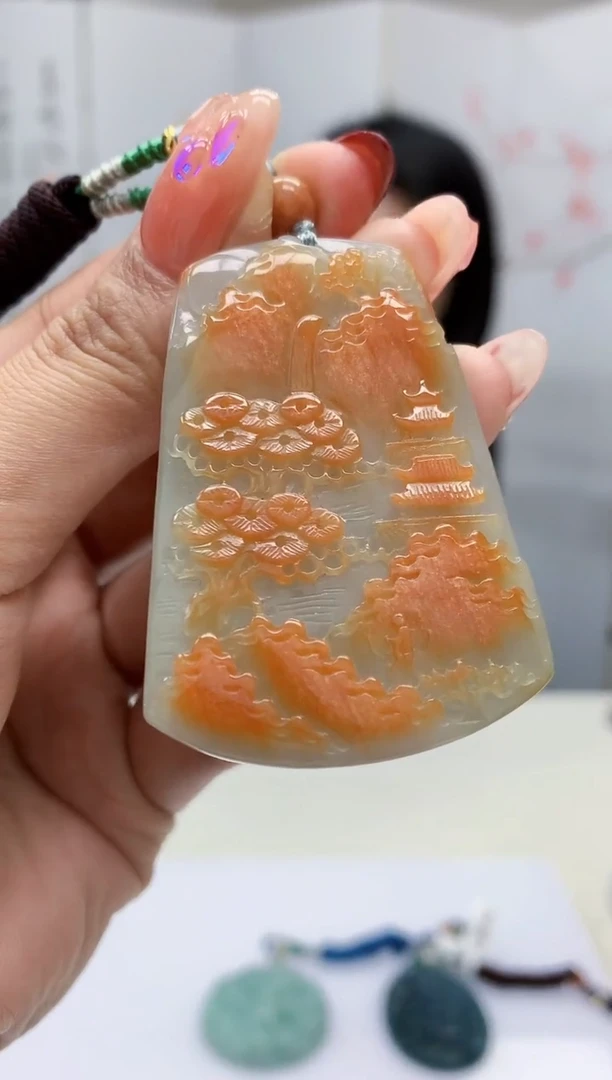 【闪购商品】定制翡翠未镶嵌3123MM-毛货挂件53