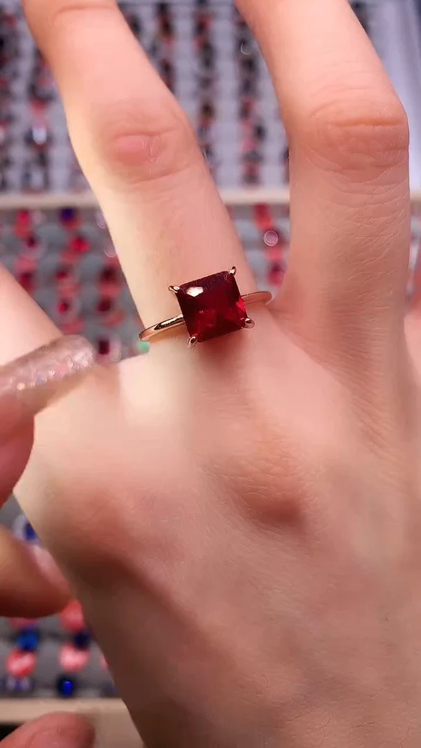 【闪购商品】红宝石戒指银S925镶嵌111111