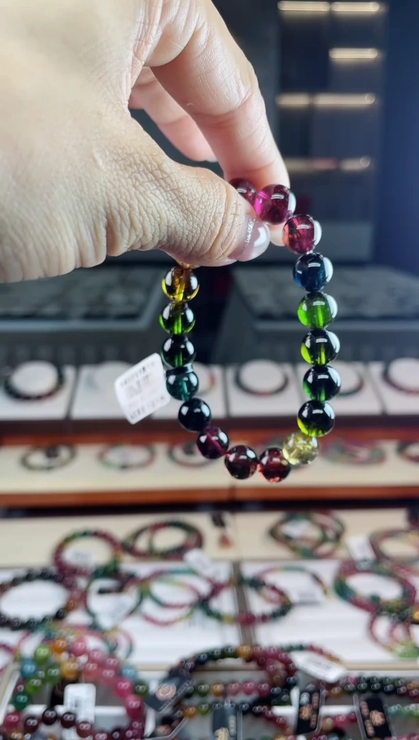 未镶嵌老矿碧玺单圈手串12mm+碧玺（多样性发一条）T